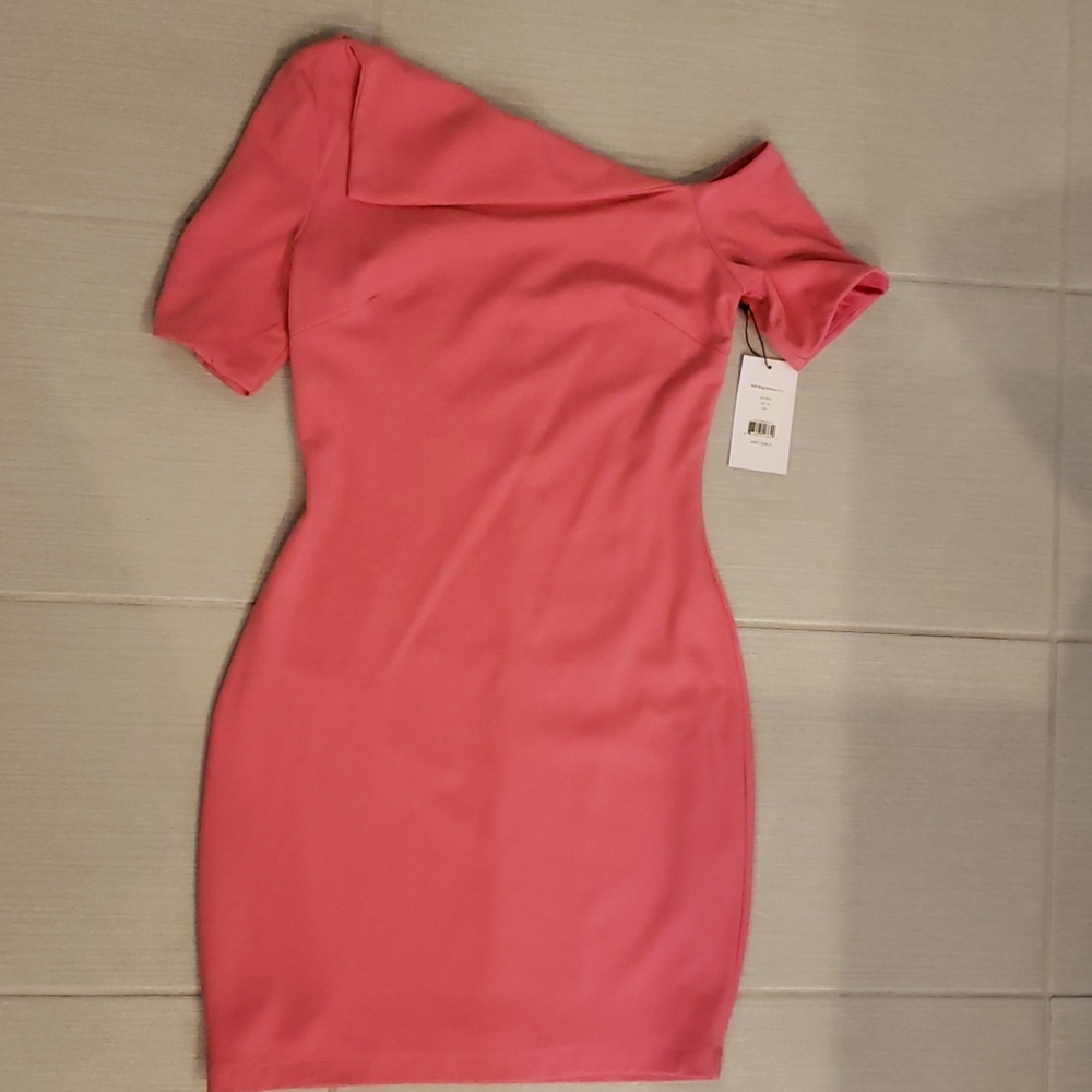 Asymmetrical neckline DRESS